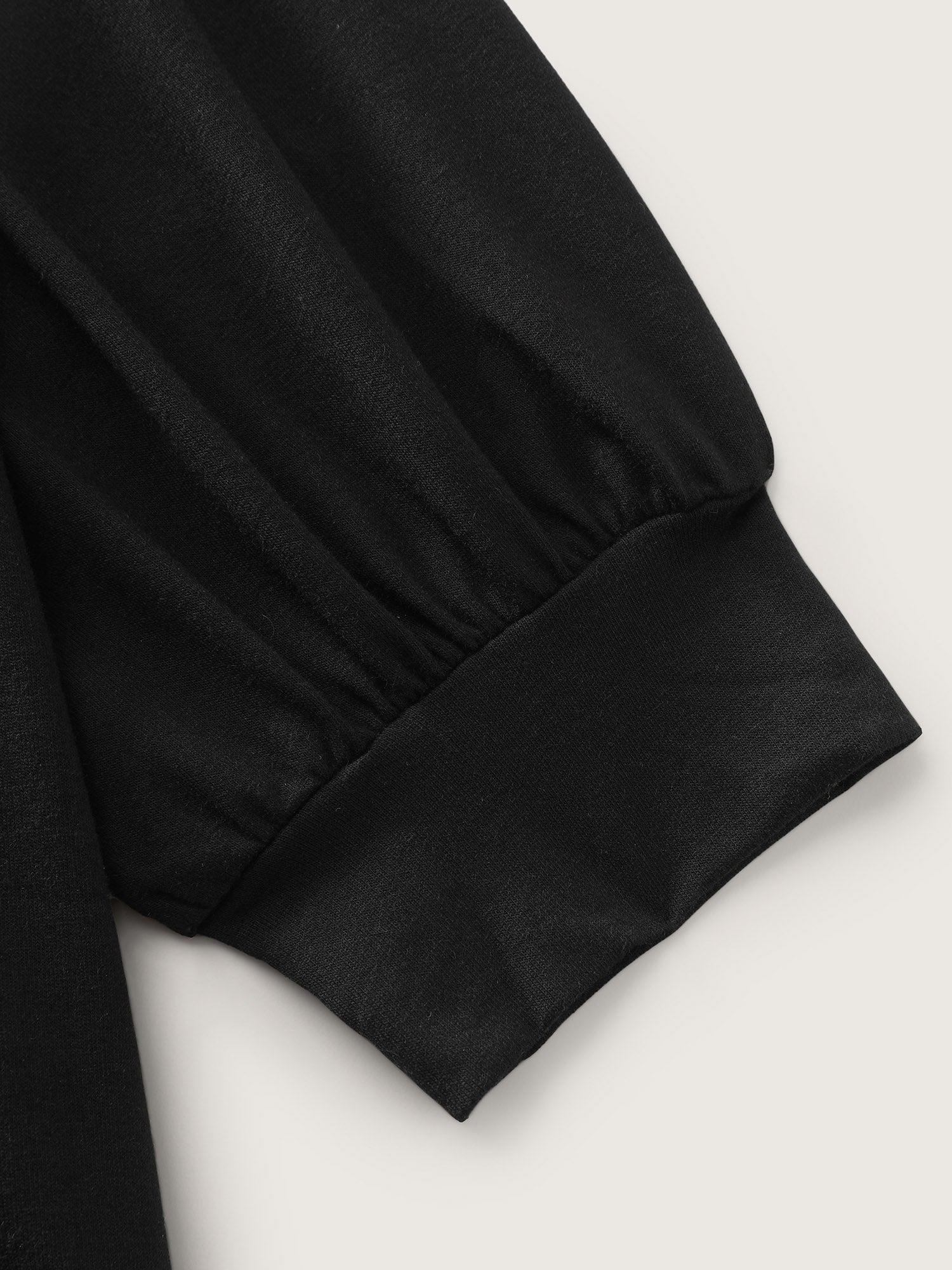 Stretchy Polka Dots Half-Zipper Sweatshirt Female Product Image