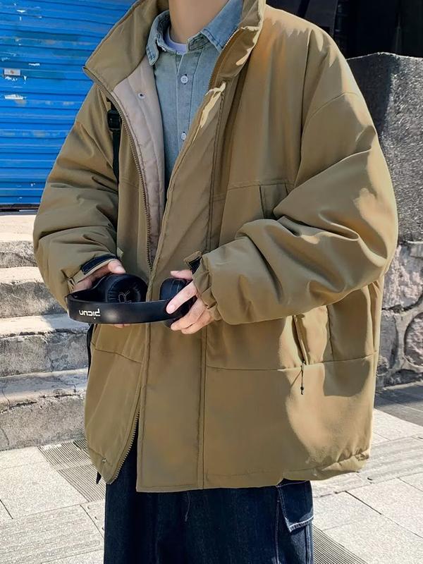 Men's Vintage Collared Zip Up Jacket Product Image