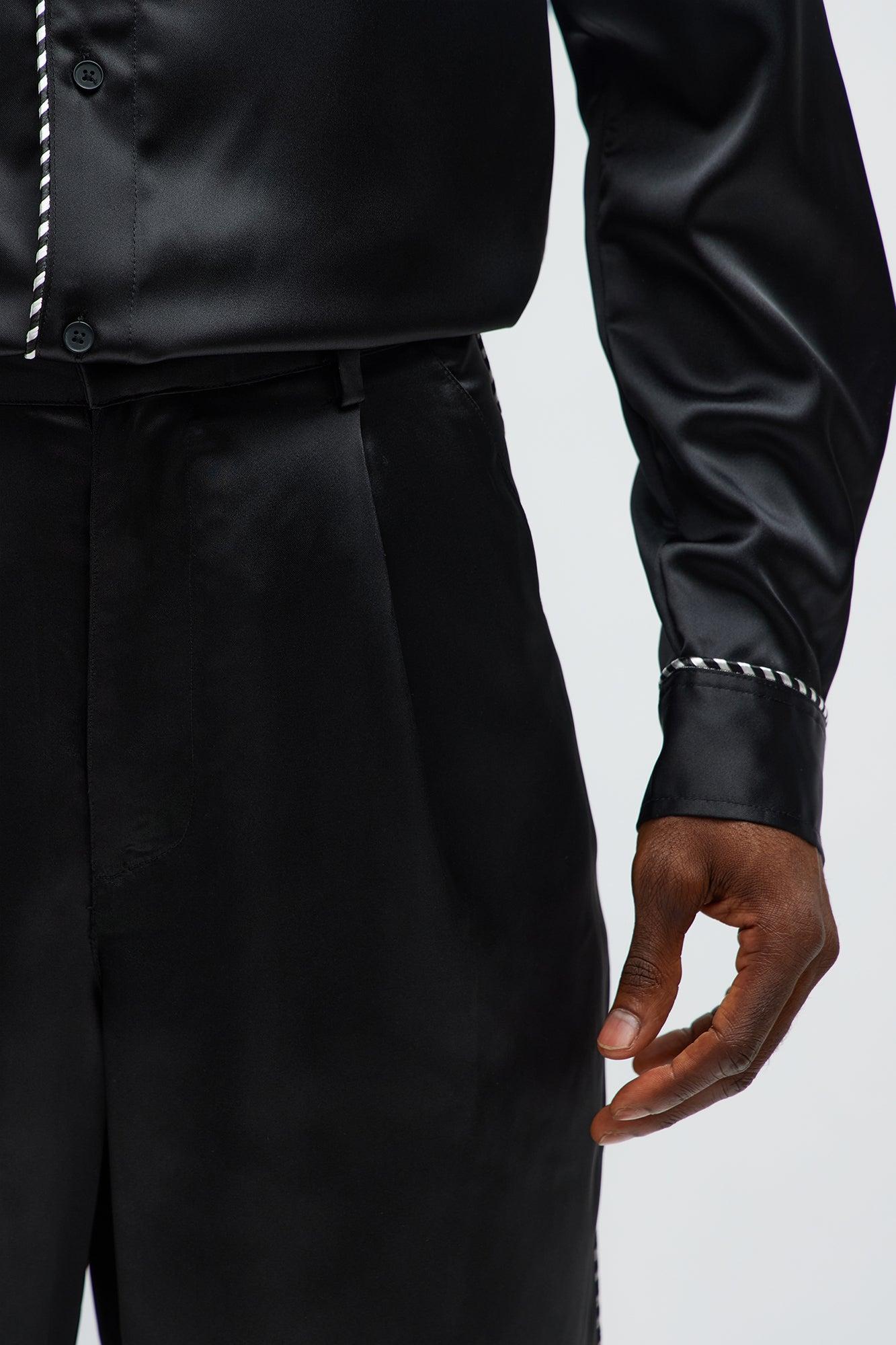 Relaxed Luxe Track Trousers - Black Male Product Image