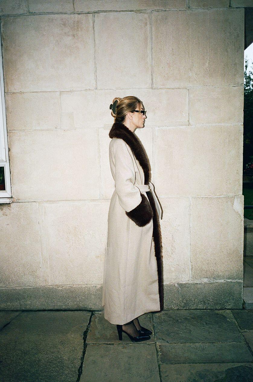 Faux Fur Long Coat Product Image