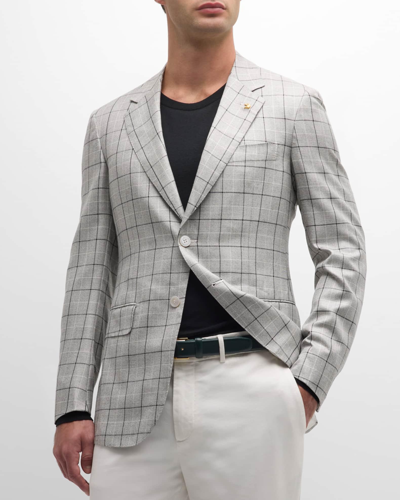 Men's Wool and Silk Two-Button Jacket Product Image