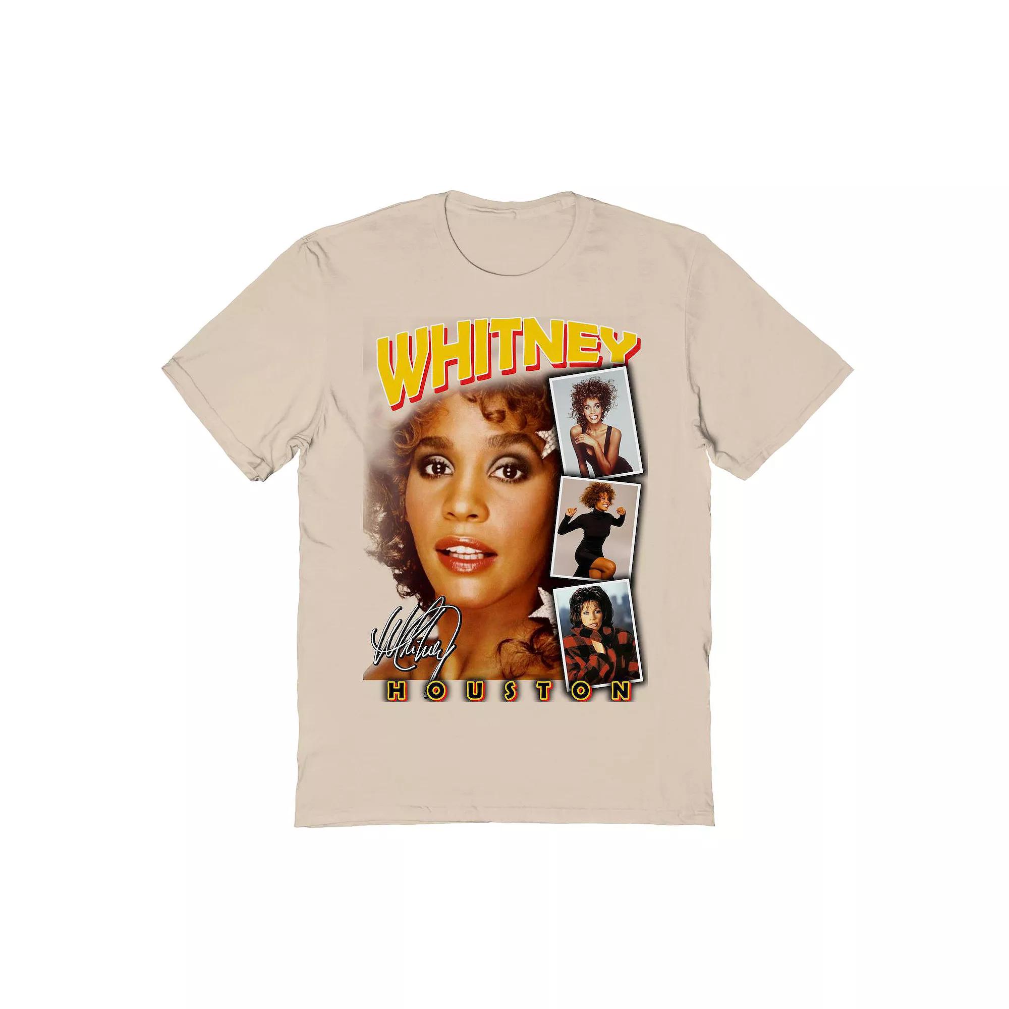 Men's Whitney Houston Photo Collage Graphic Tee, Size: Small, Gold Product Image