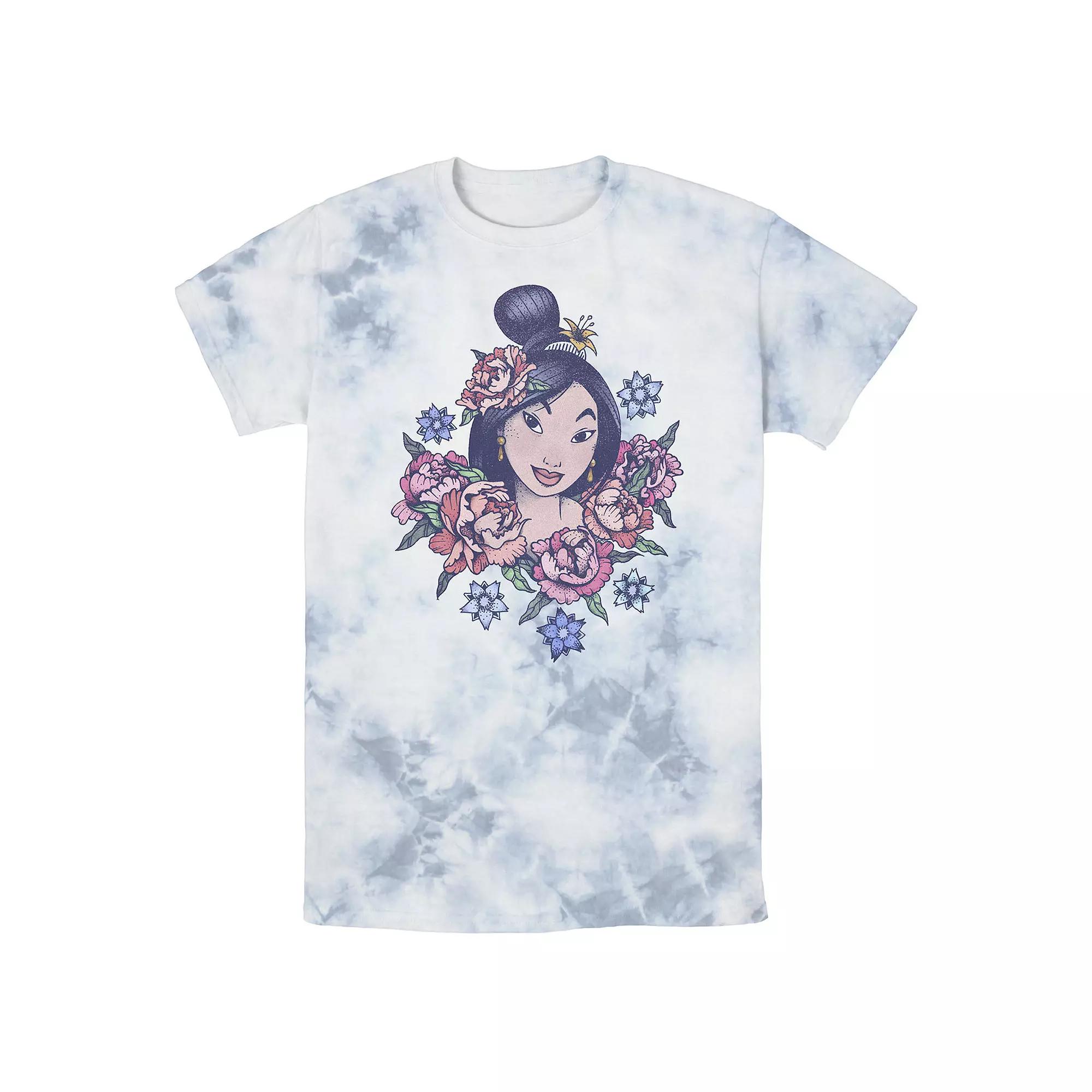 Men's Disney Mulan Floral Portrait Vintage Bomabrd Wash Tee,  Product Image