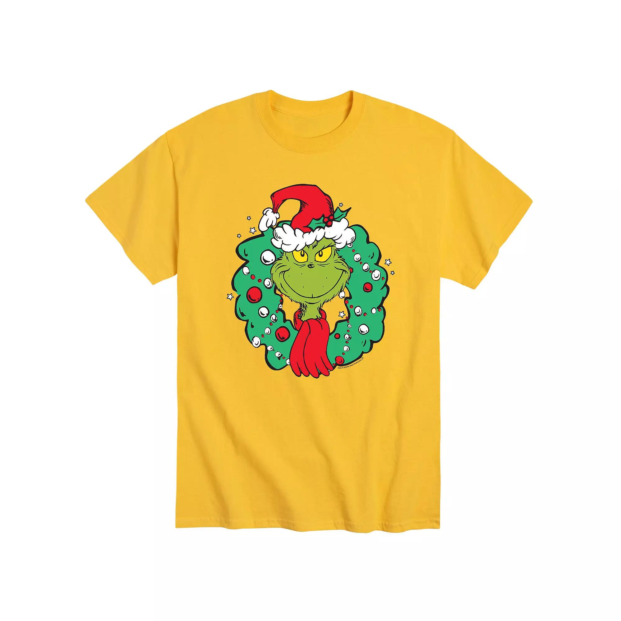 Men's Dr. Seuss The Grinch Wreath Tee,  Product Image