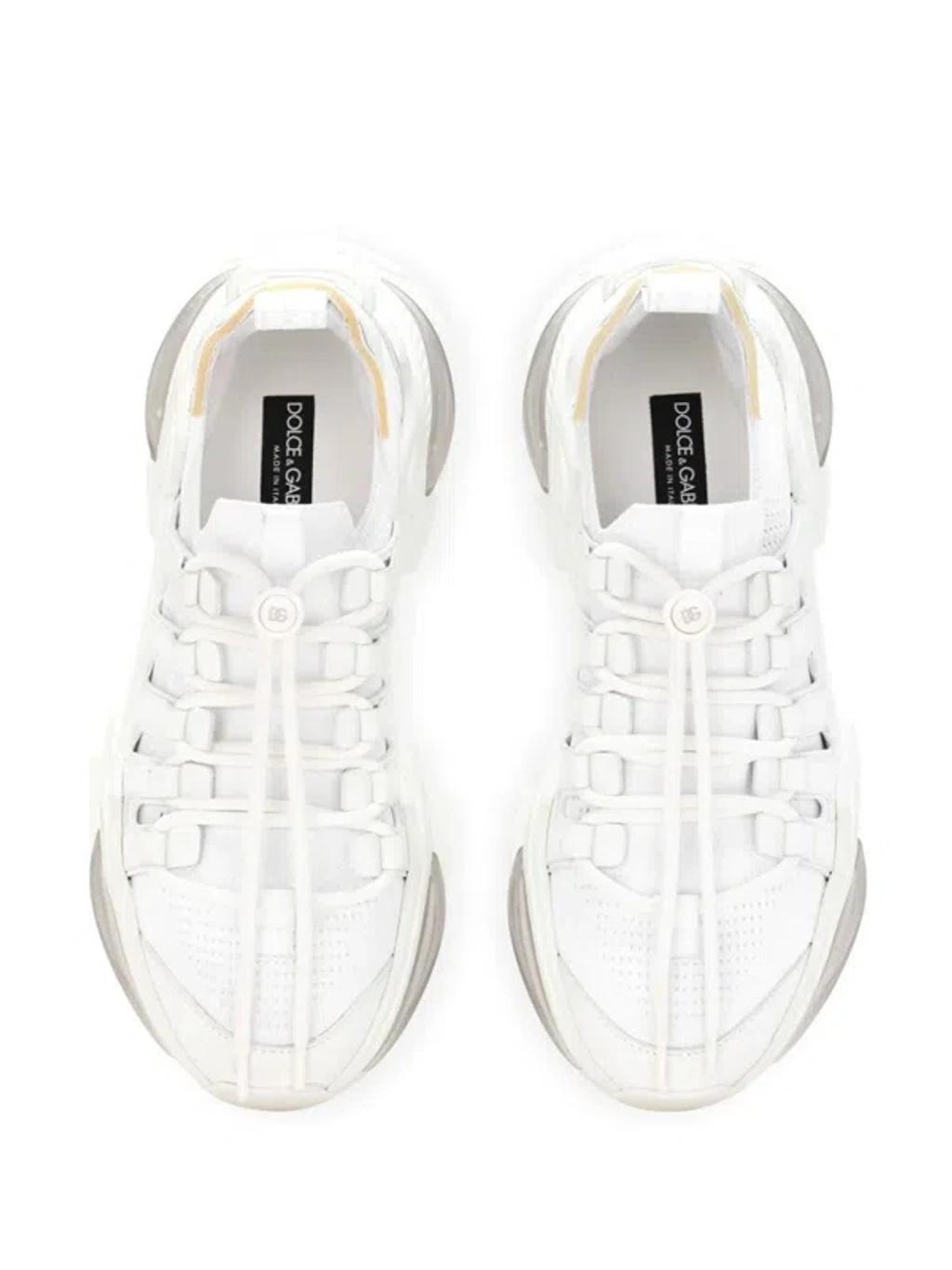 DOLCE & GABBANA White Sneakers With Modern Silhouette And Unique Lacing System Product Image