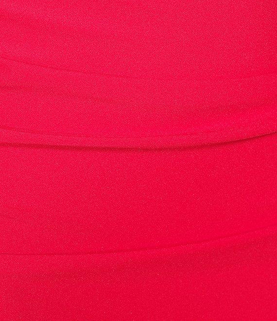 Midnight Doll Satin Rhinestone Strap Detail Lace-Up Back Long Dress Product Image