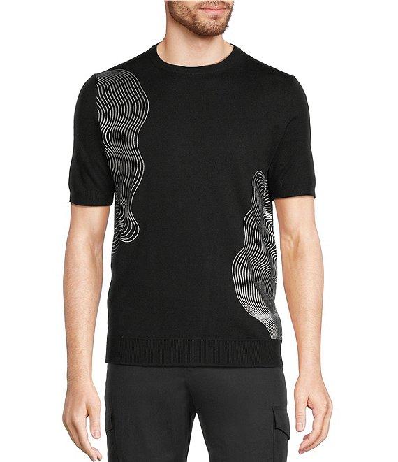 Murano Interdimensional Collection Open Knit Short Sleeve Crew Neck Knit Sweater Product Image