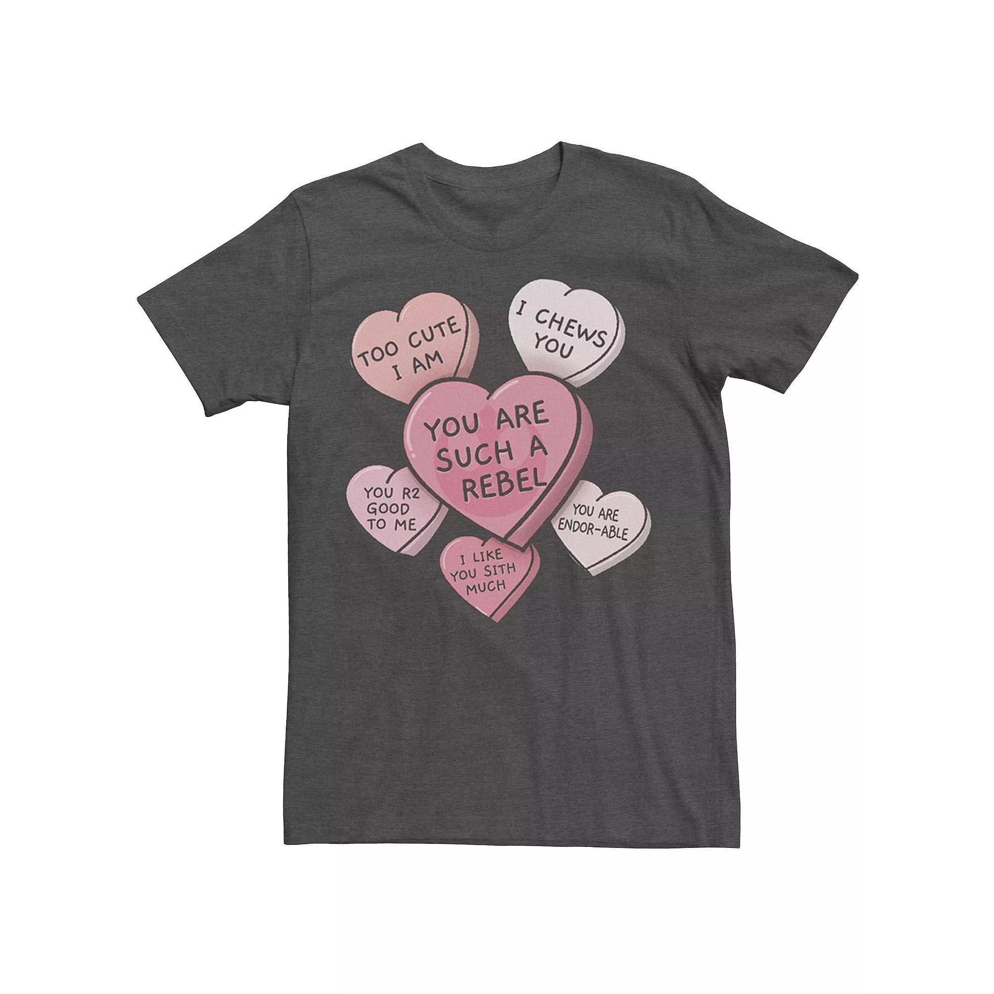 Men's Star Wars Candy Heart Quotes Valentine's Day Tee,  Product Image