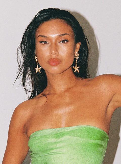 Starfish Drop Earrings Gold Product Image