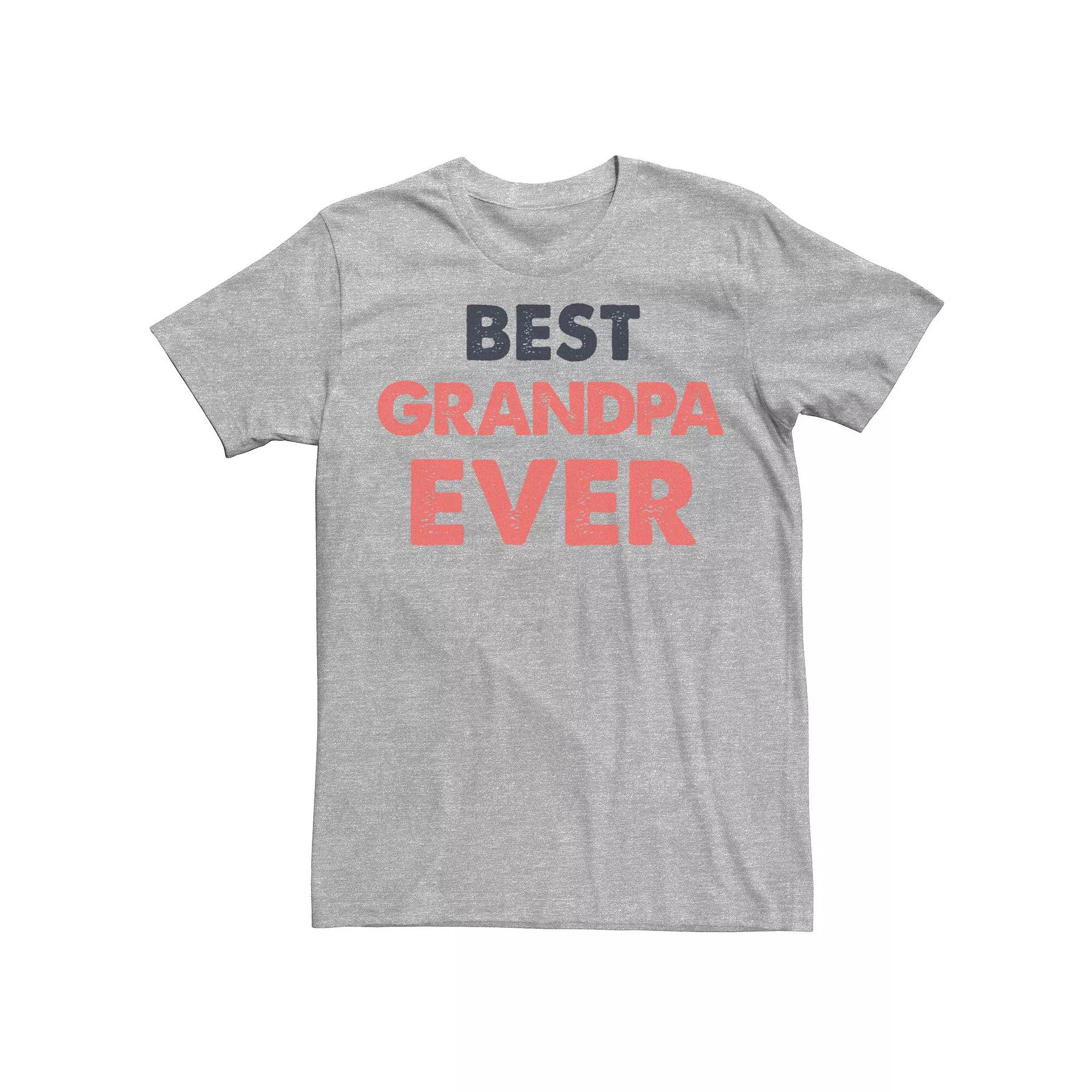 Men's Fifth Sun "Best Grandpa Ever" Bold Text Tee, Size: 3XL, Athletic Grey Product Image