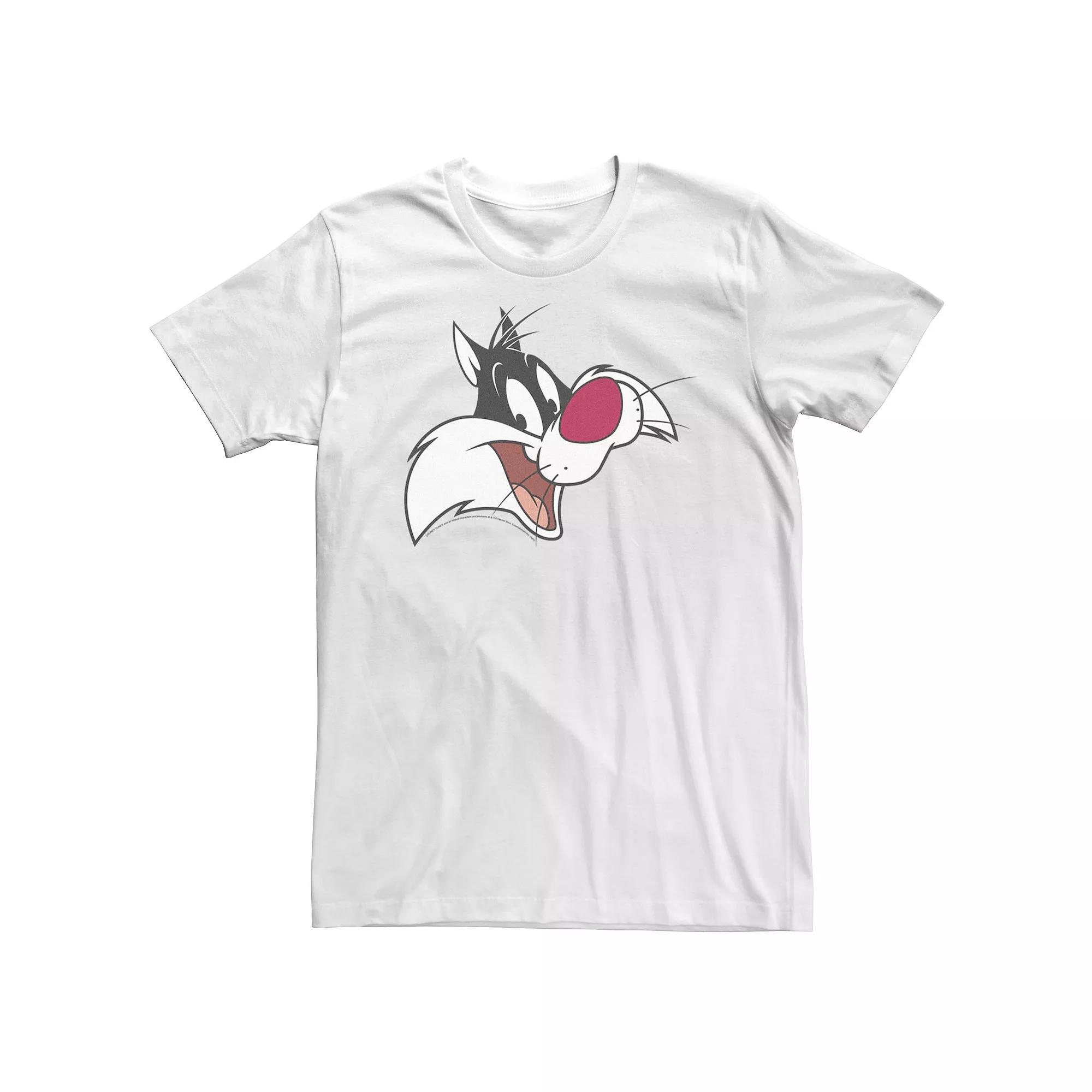Big & Tall Looney Tunes Sylvester Face Portrait Tee, Men's, Size: 5XL, White Product Image