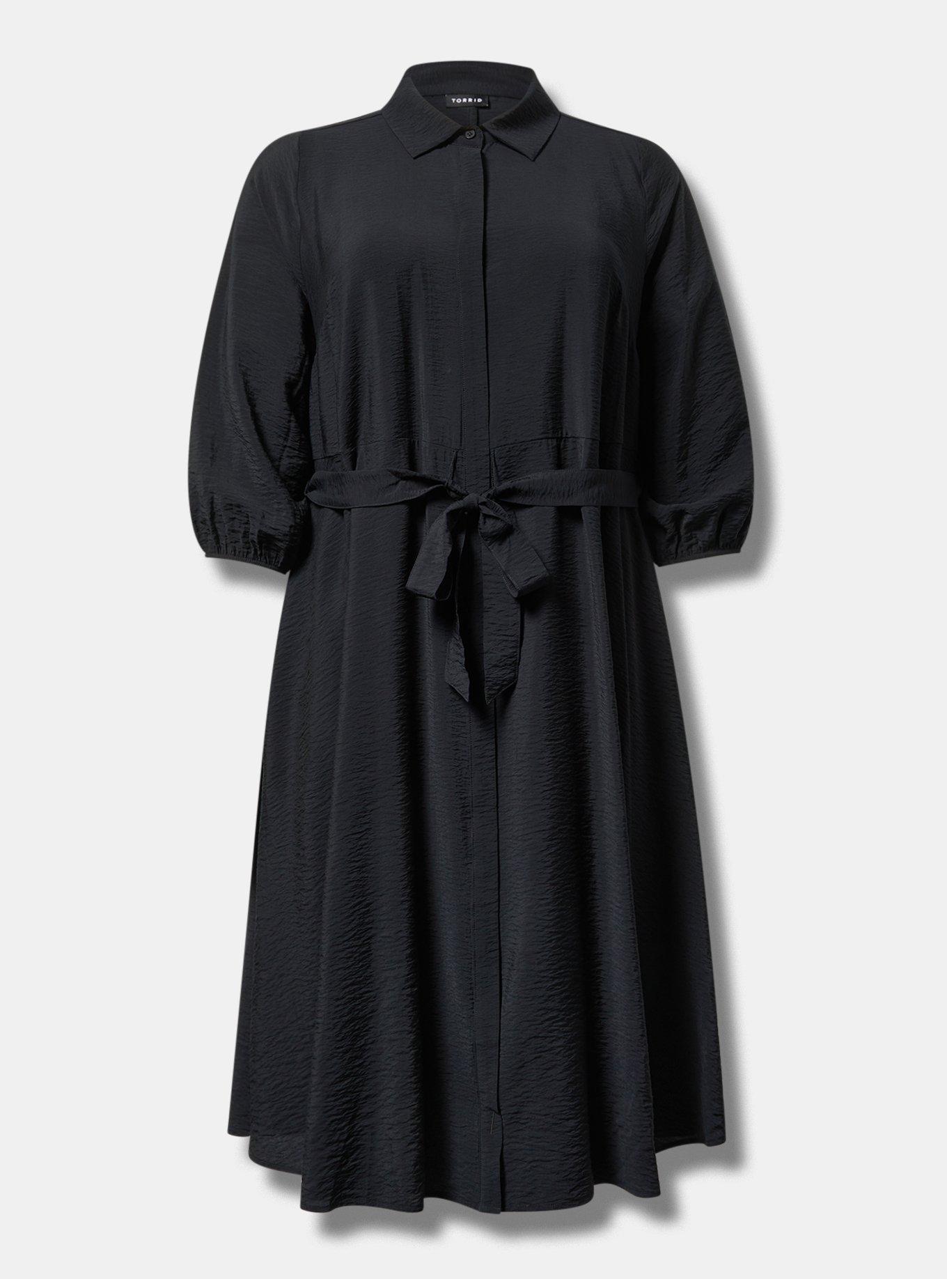 Collared Tie-Front Shirt Dress Product Image