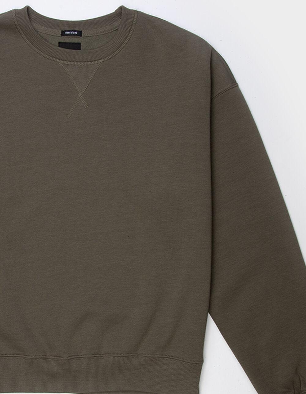 RSQ Mens Oversized Crewneck Sweatshirt - OLIVE Product Image