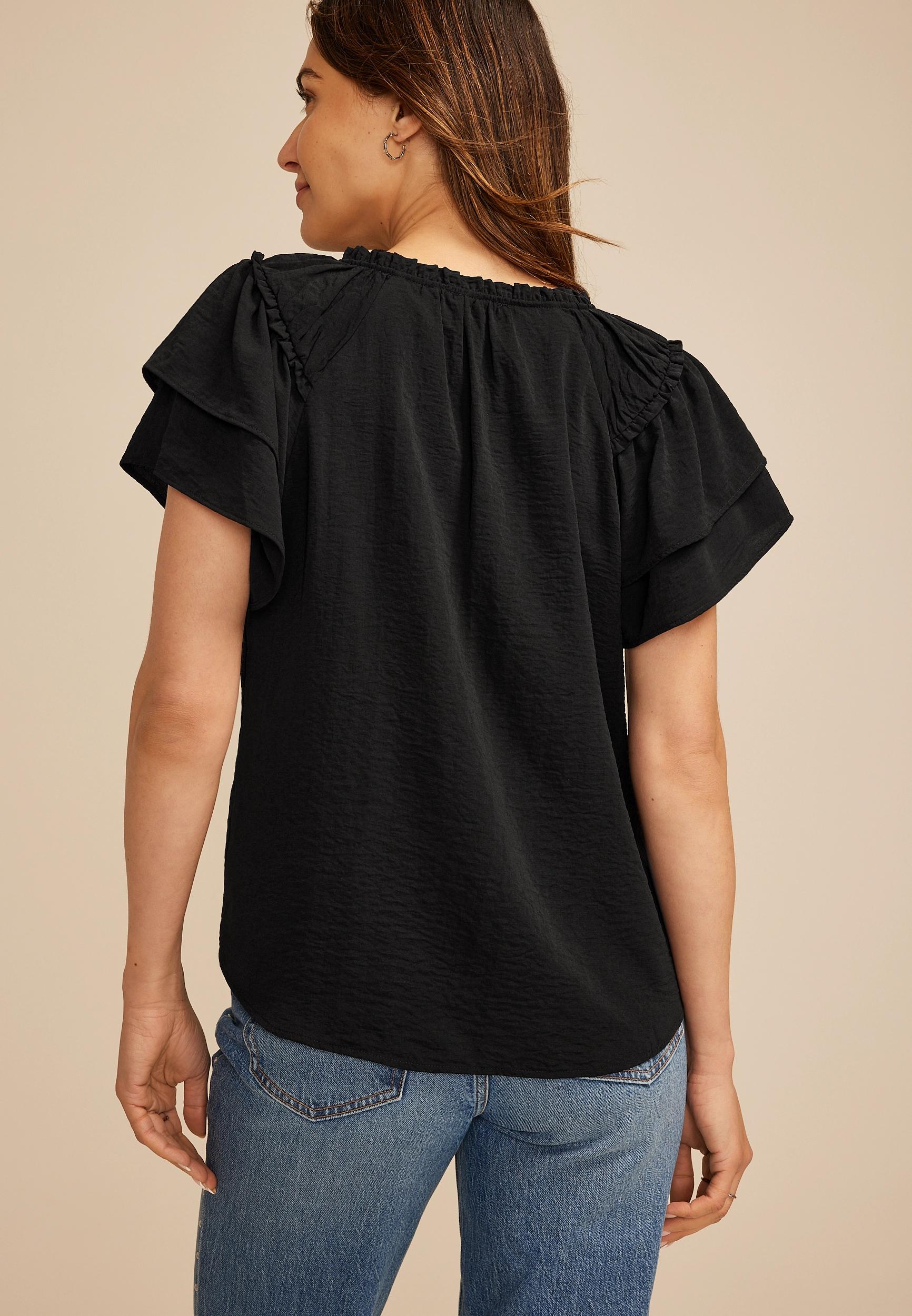 Tiered Short Sleeve Blouse Product Image