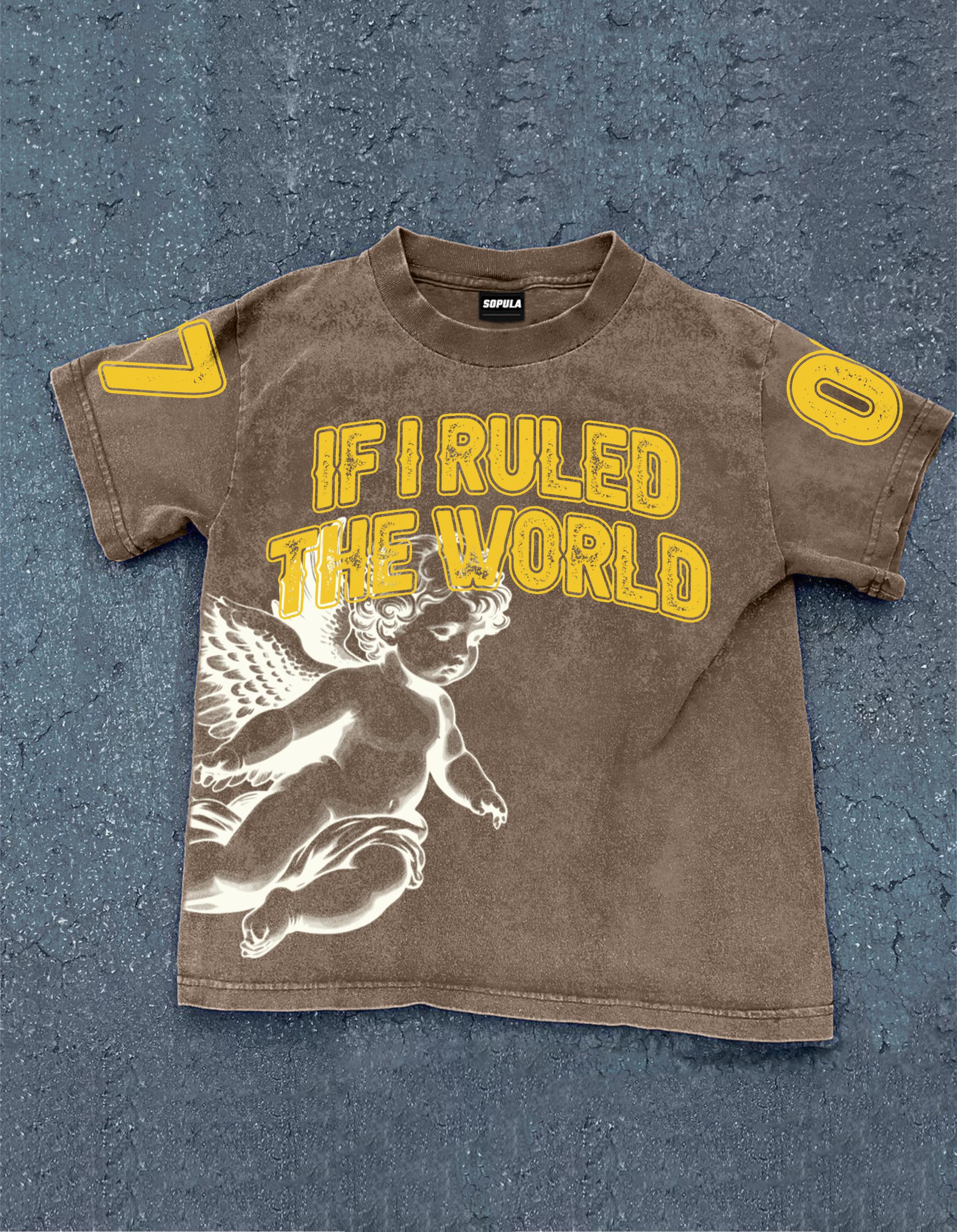 Mindstar-burning Thinking-retro Pattern Acid Wash T-shirt Product Image