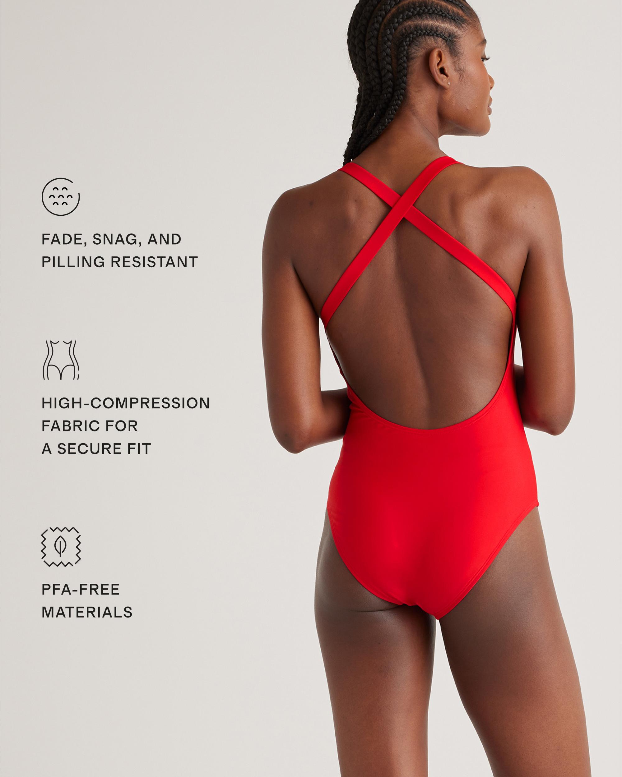 Quince | Women's Italian Cross-Back One-Piece Swimsuit Size XL, 78% Recycled Polyamide, 22% Spandex Product Image
