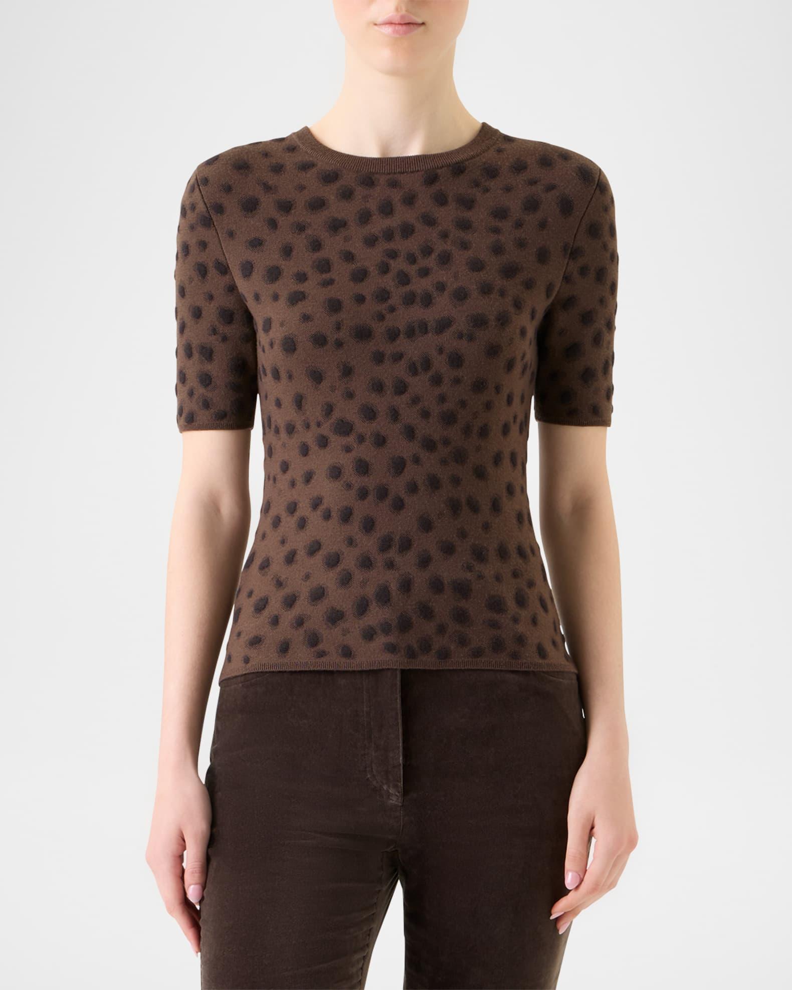 Leopard Jacquard Knit Merino Wool Sweater Product Image