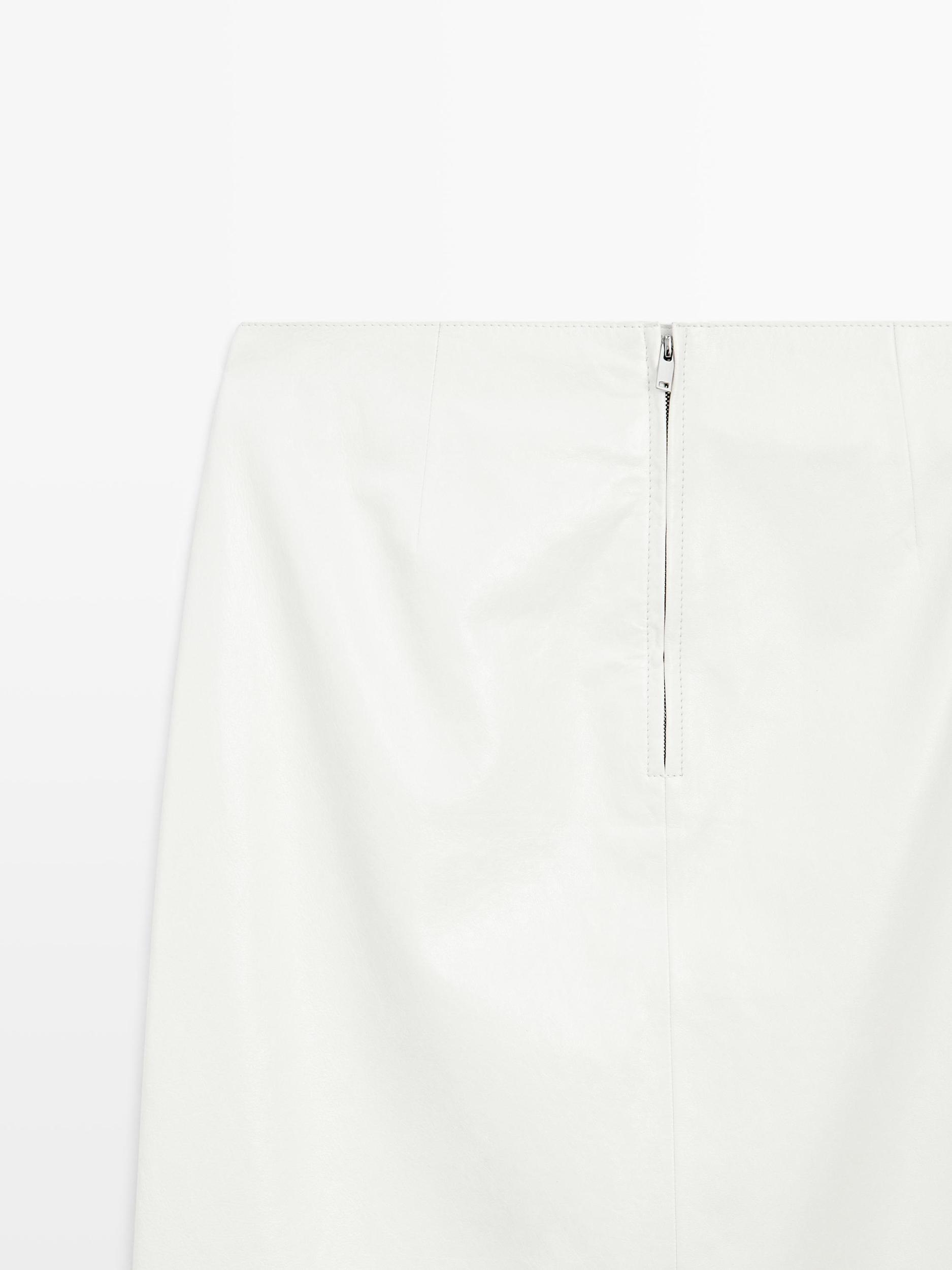 Nappa leather midi skirt Product Image