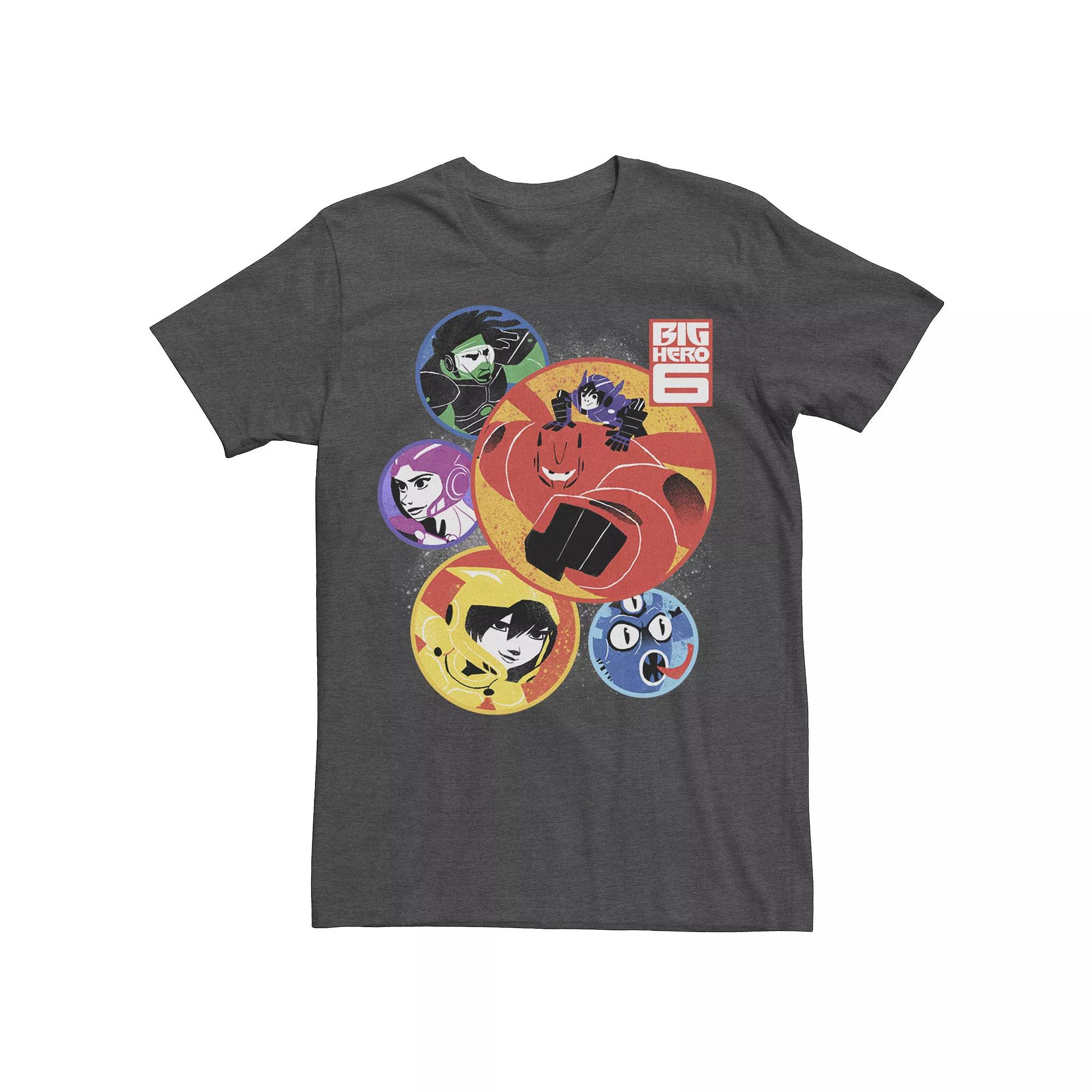 Disney's Big Hero 6 Team In Bubbles Men's Tee, Size: Large, Grey Heather Product Image