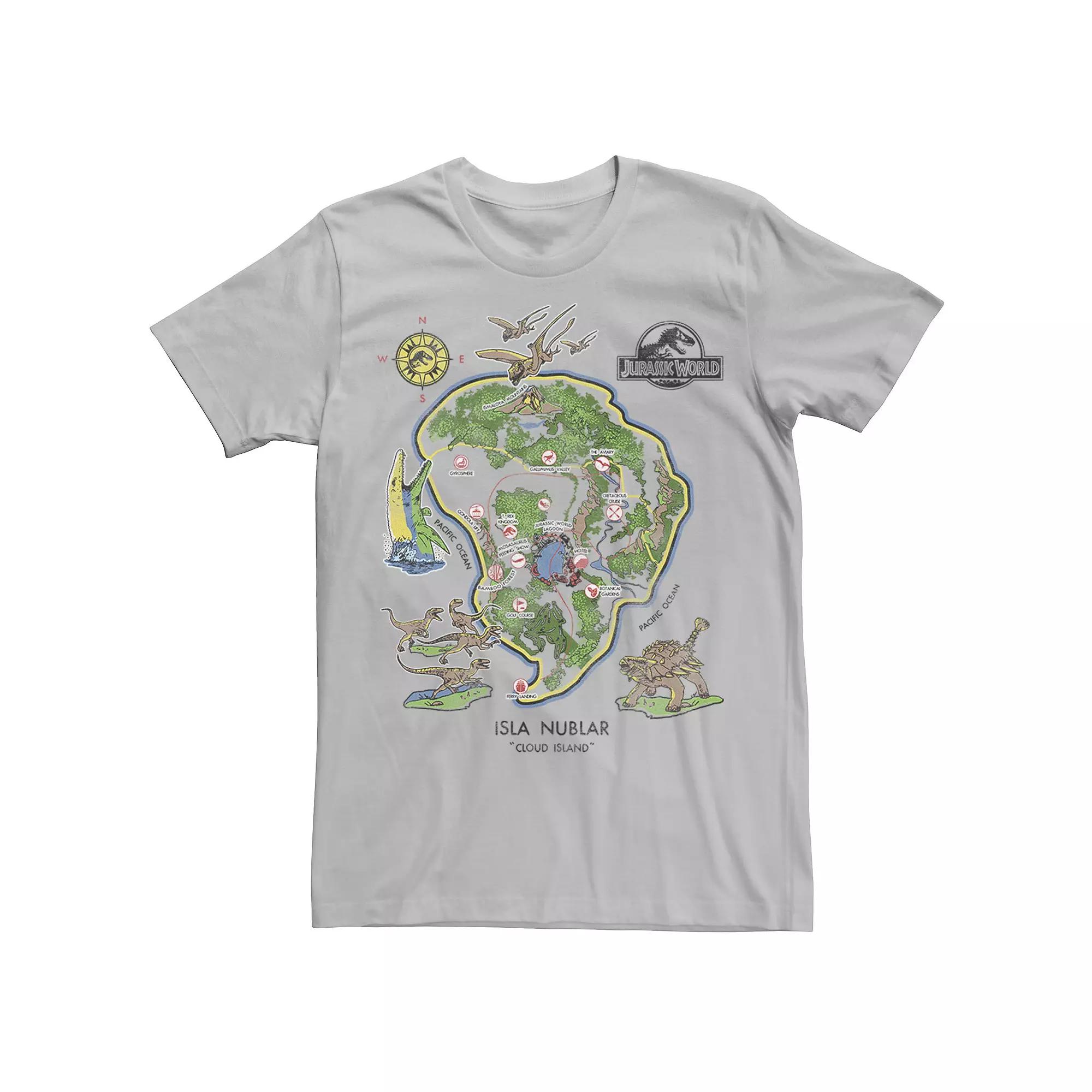 Men's Jurassic World Isla Nublar Map Graphic Tee,  Product Image
