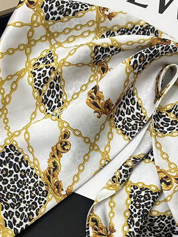 Chains Leopard Printed Scarf Product Image
