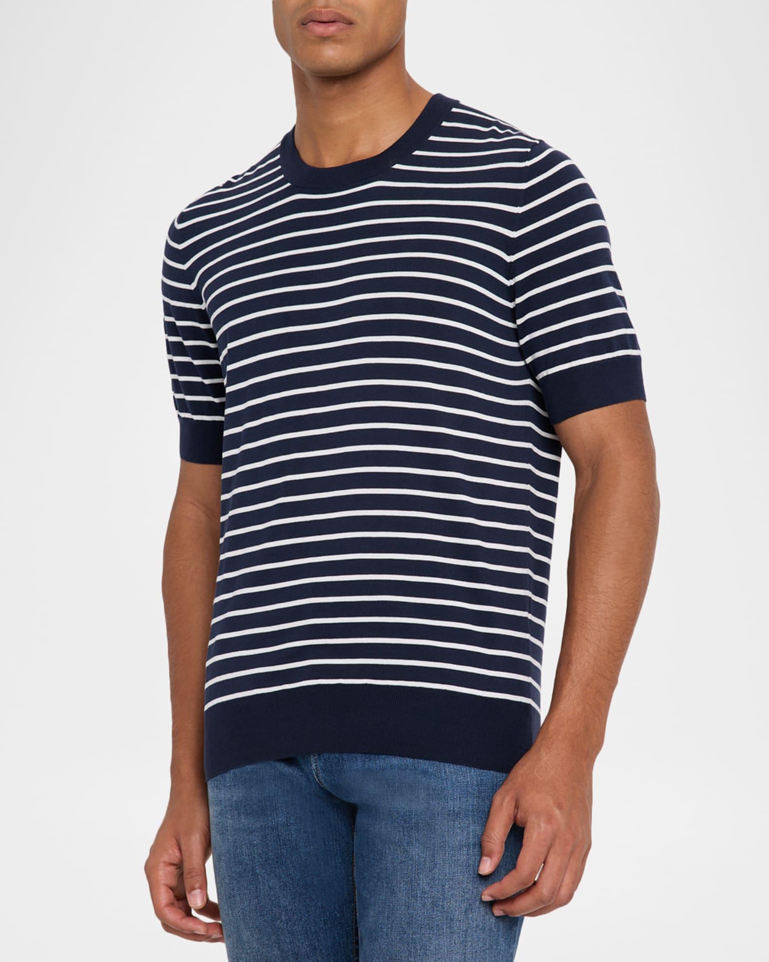 Men's Stripe Short-Sleeve Sweater Product Image