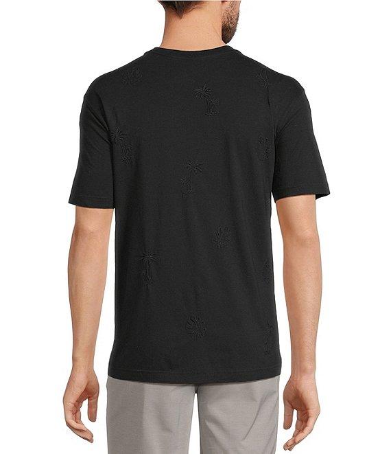 Caribbean Palm Tree Embroidery Short Sleeve T-Shirt Product Image