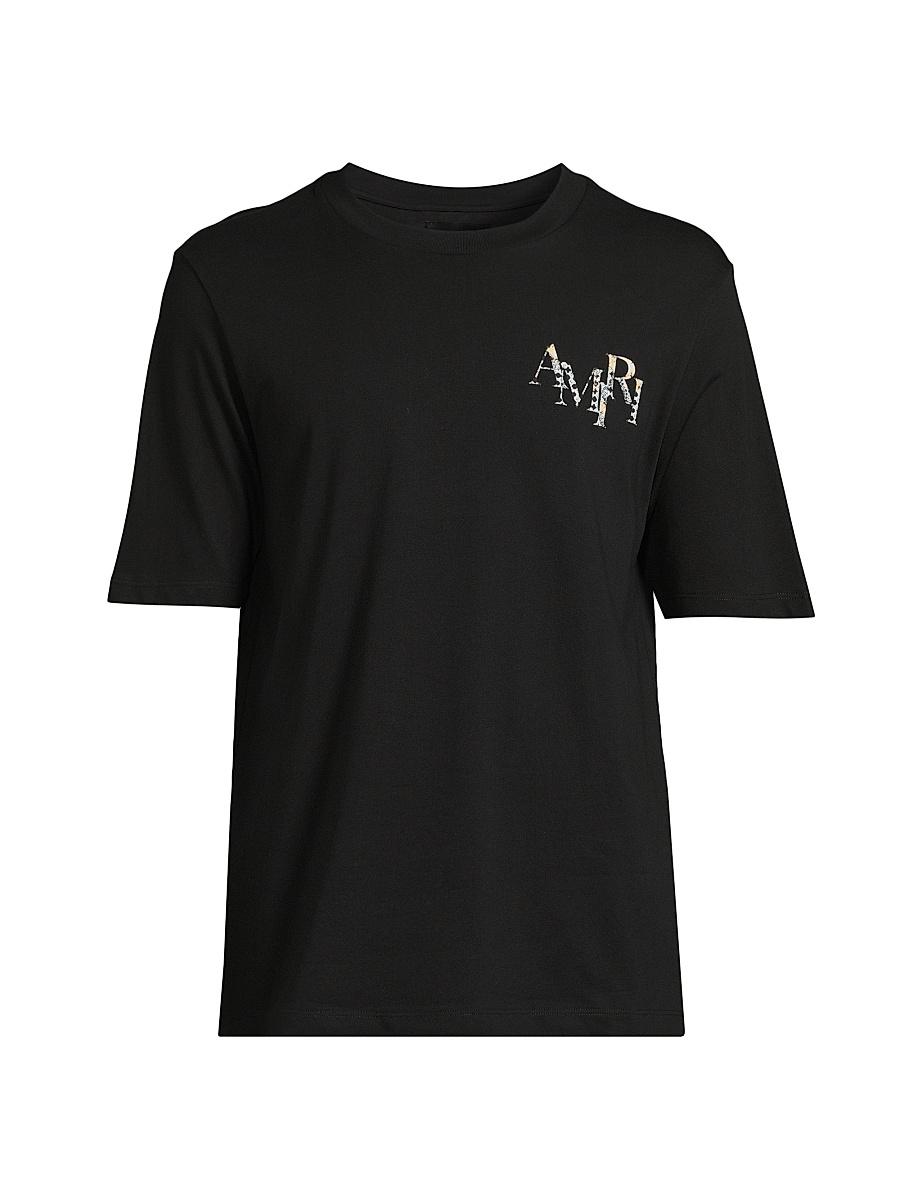 Mens Staggered Logo Cotton T-Shirt Product Image