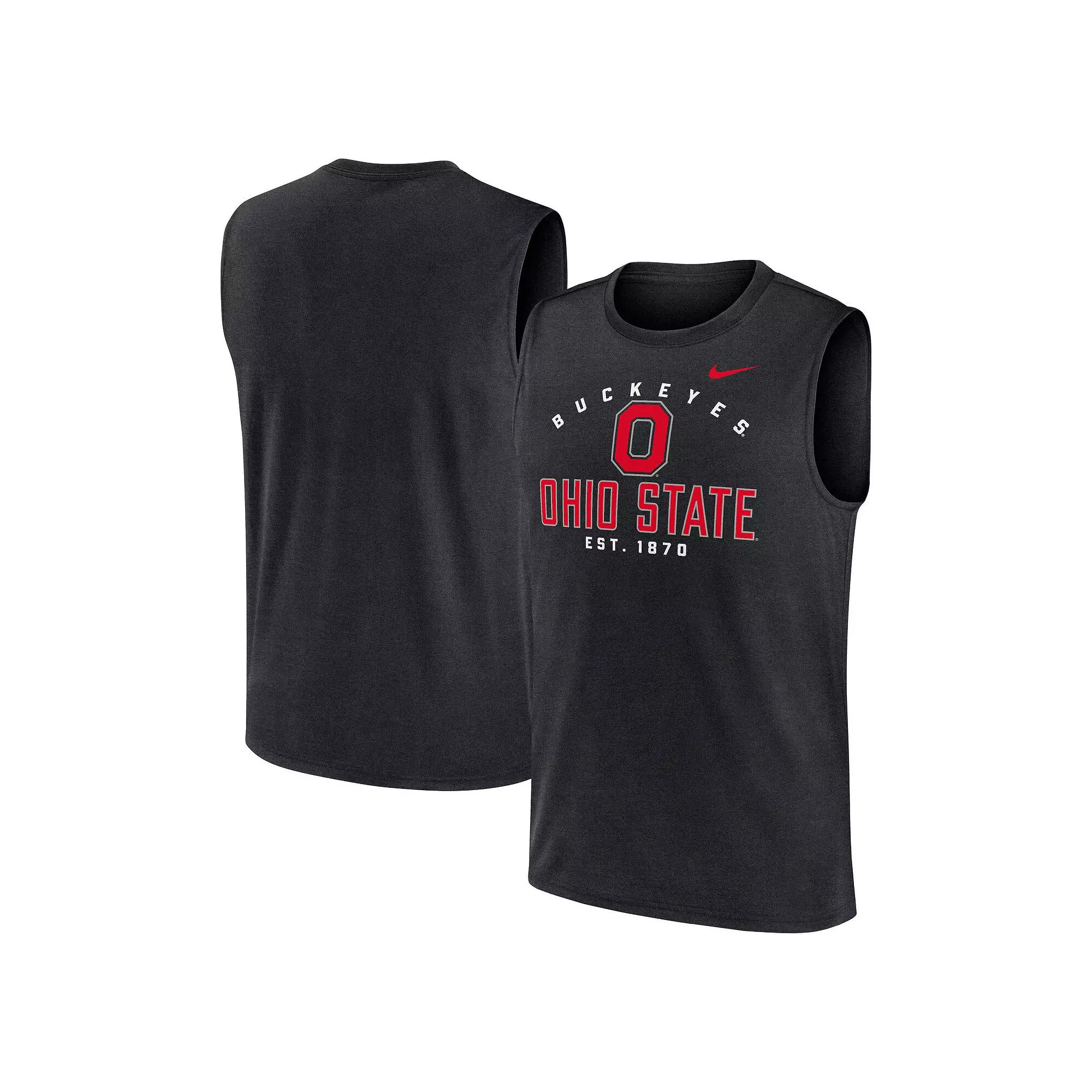 Men's Nike Black Ohio State Buckeyes Primetime Legend Lock Up Performance Muscle Tank Top,  Product Image