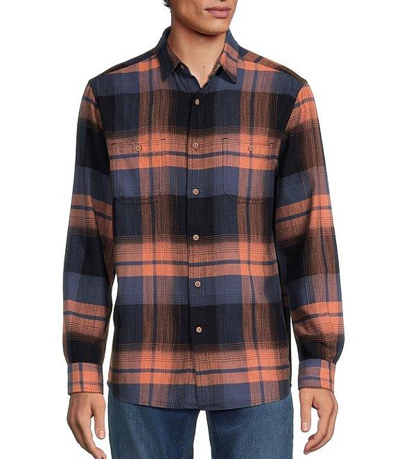 Rowm Long Sleeve Large Plaid Slub Button Front Woven Shirt Product Image