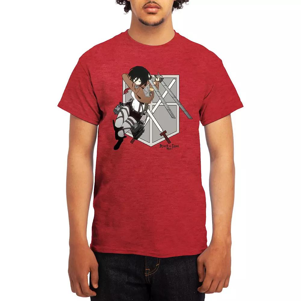 Men's Attack on Titan Mikasa Flying Emblem Tee, Boy's, Size: XXL, Grey Light Blue Product Image