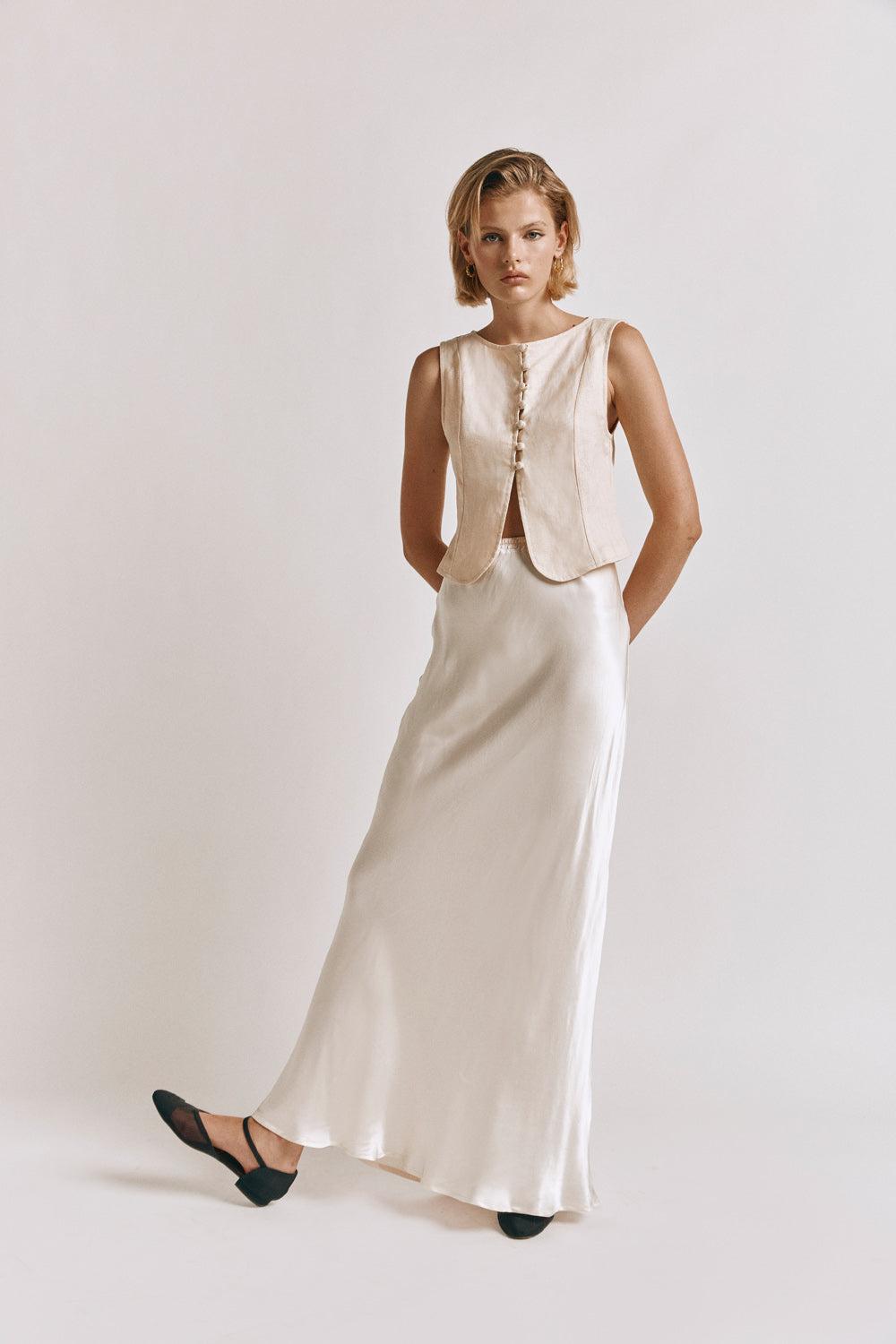 Celeste Linen Top Cream Product Image