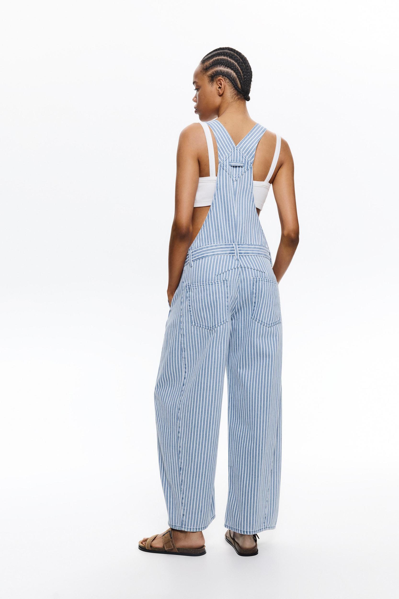 Striped balloon overalls Product Image