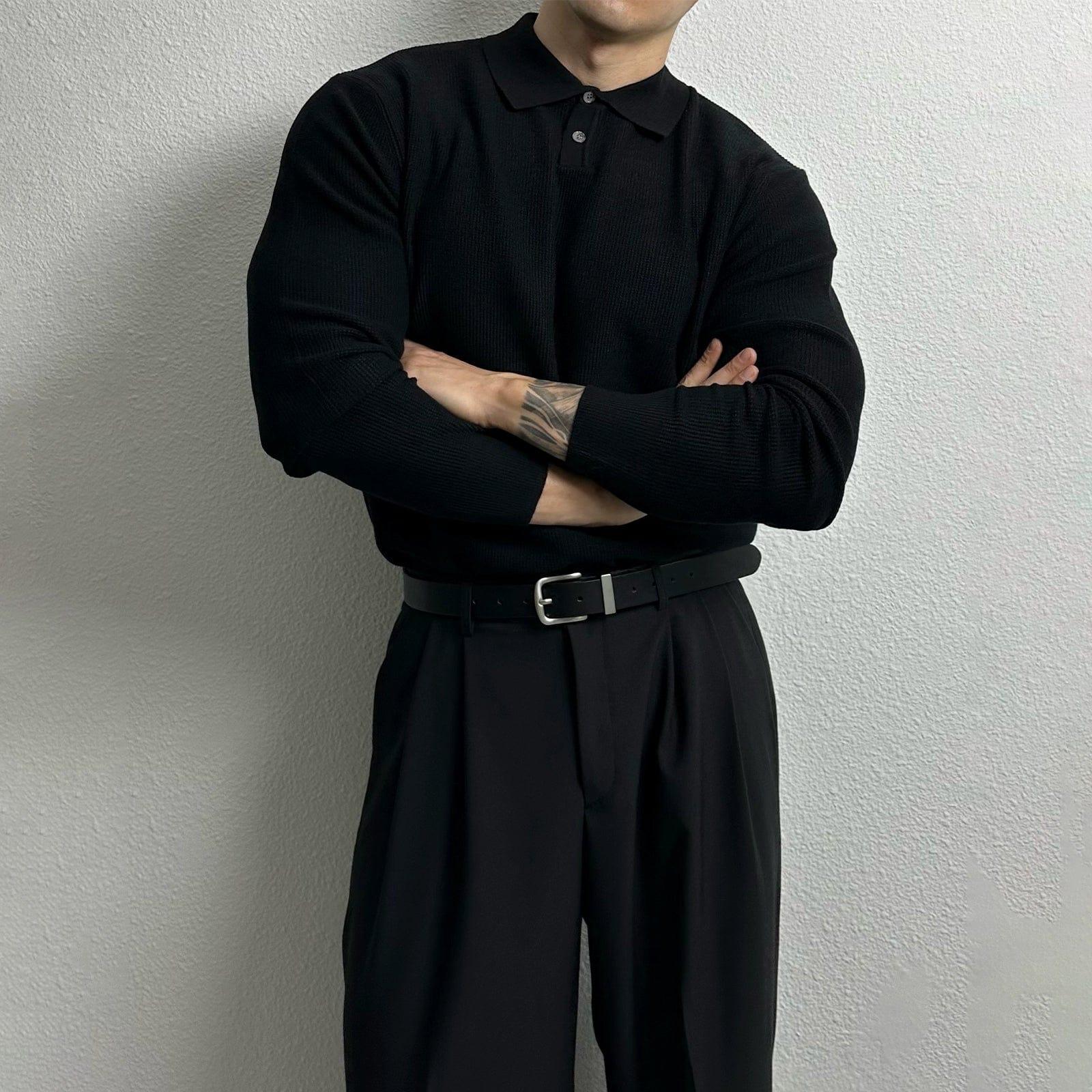 RT No. 10934 KNIT POLO LONGSLEEVE Product Image