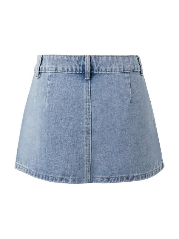 Vintage Blue Micro Denim Skirts Product Image