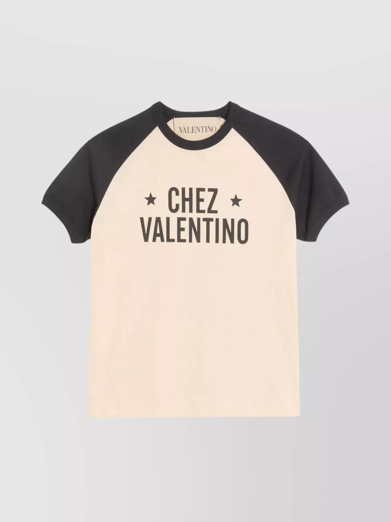 VALENTINO Chez Logo T-shirt In Neutral Product Image