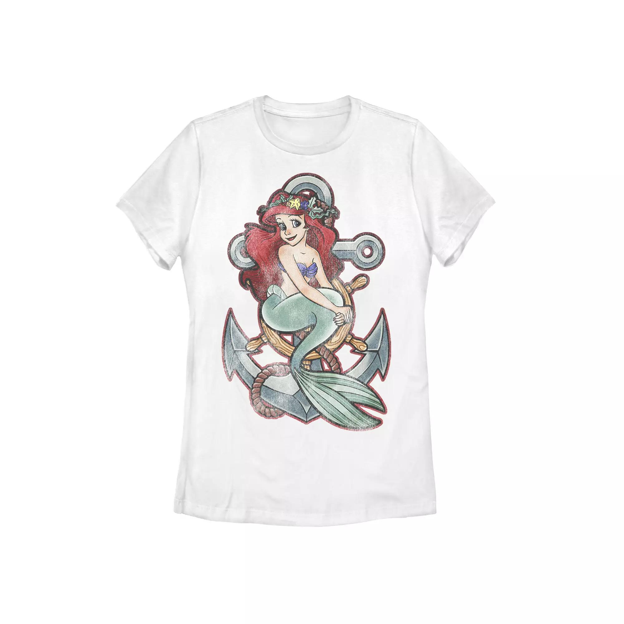 Disney's The Little Mermaid Juniors' Ariel Anchor Portrait Graphic Tee, Women's,  Product Image