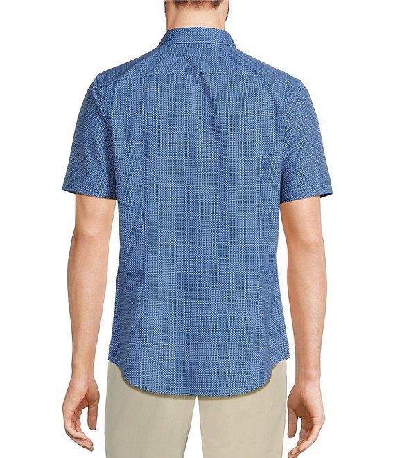 Murano Slim Fit Performance Stretch Medallion Print Short Sleeve Woven Shirt Product Image