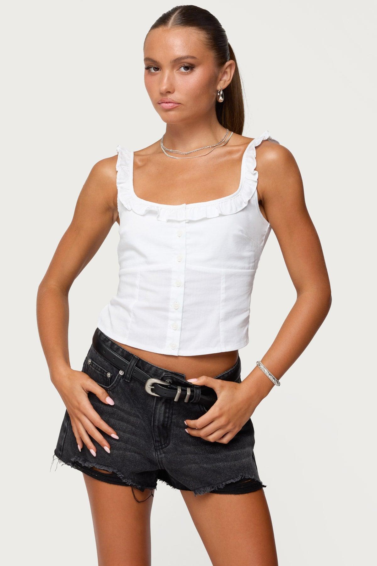 Fern Mid Rise Denim Shorts Product Image