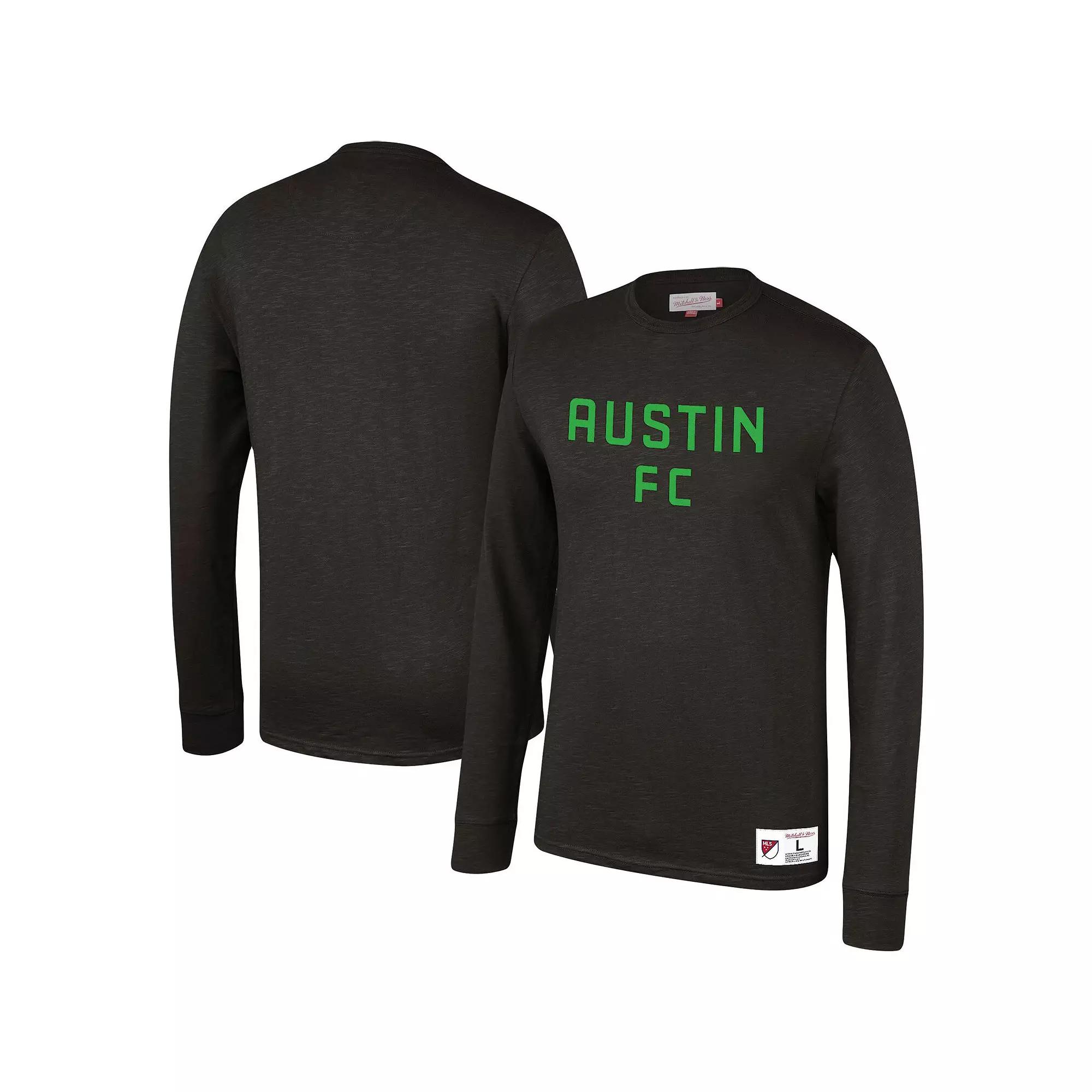 Men's Mitchell & Ness Black Austin FC Slub Long Sleeve T-Shirt,  Product Image