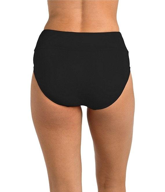 24th & Ocean Solid High Waist Swim Bottom Product Image