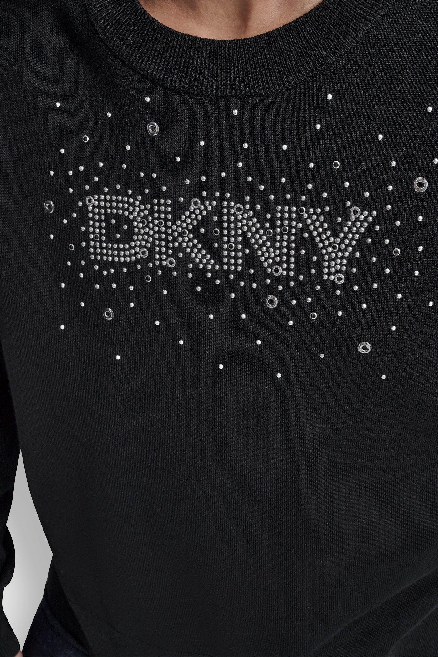 LONG SLEEVE GLITTER LOGO PULLOVER SWEATER Product Image