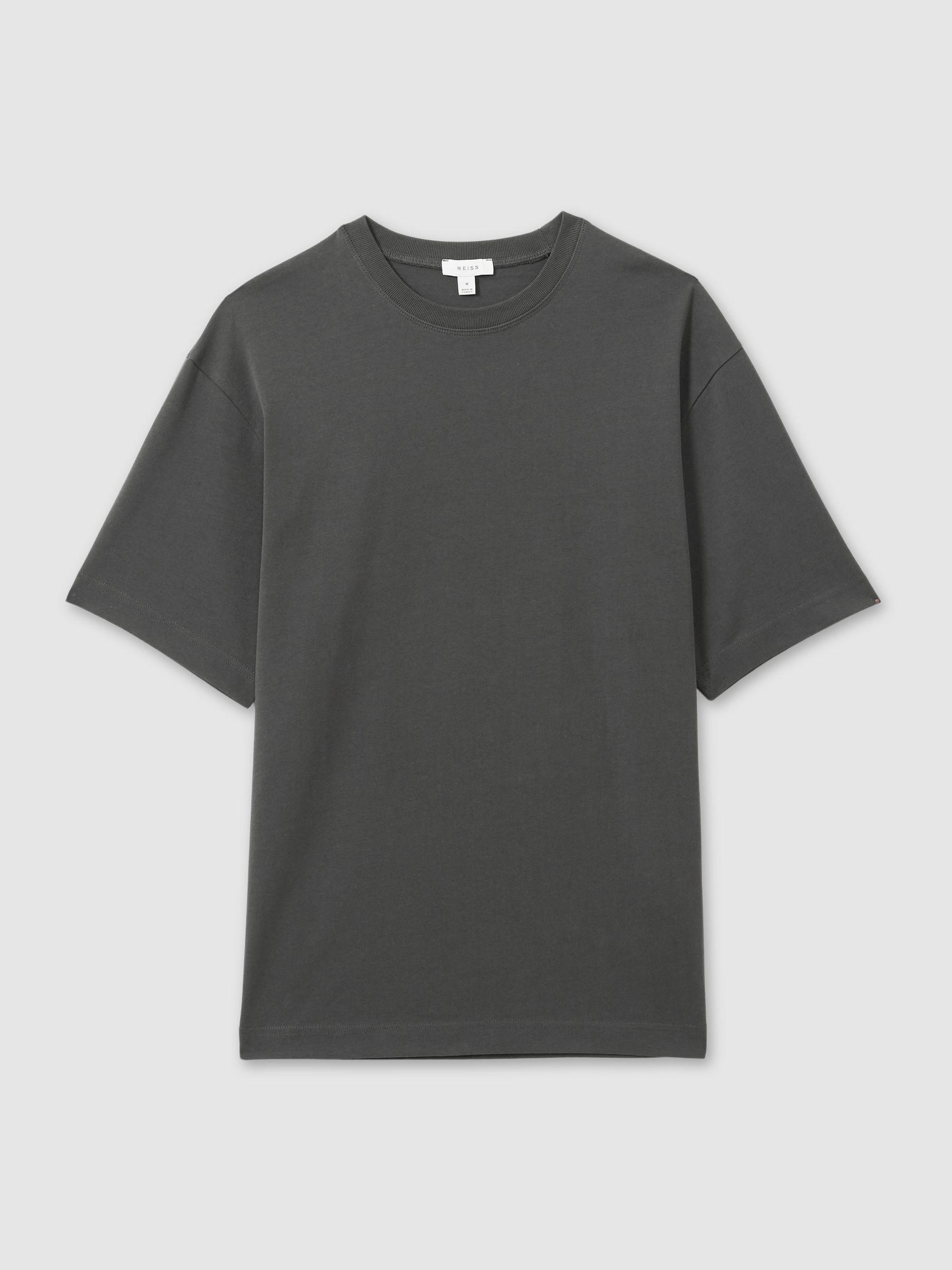 Cotton Garment-Dyed Oversized T-Shirt in Washed Black Product Image