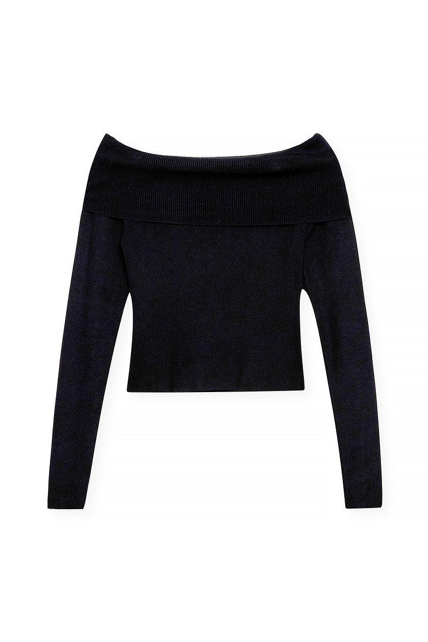 Folded Offshoulder Knitted Top Product Image