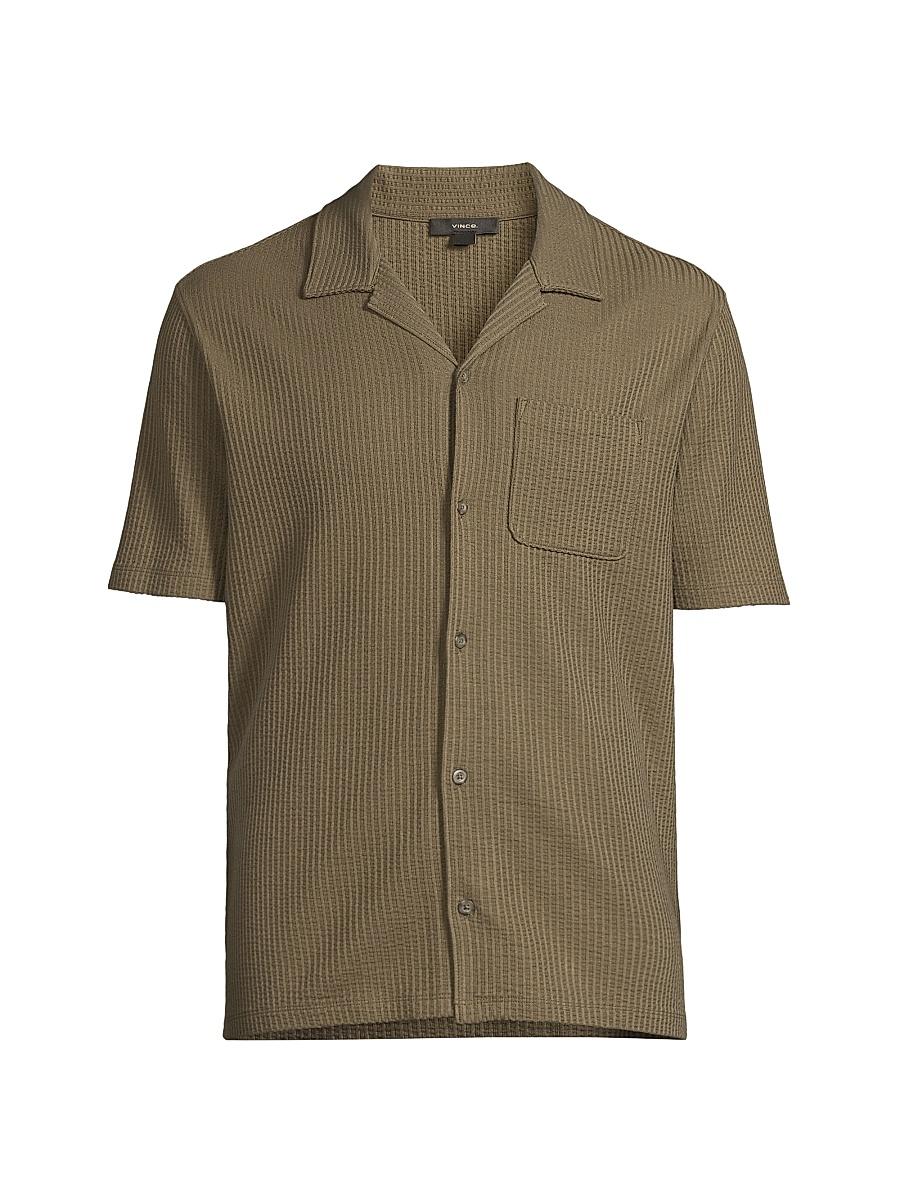 Mens Seersucker-Knit Cotton Cabana Shirt Vince Product Image