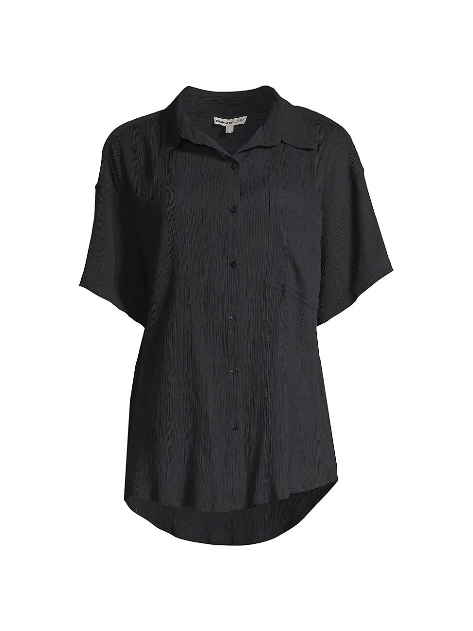 Womens Michelle Crinkled Cotton Shirt Product Image