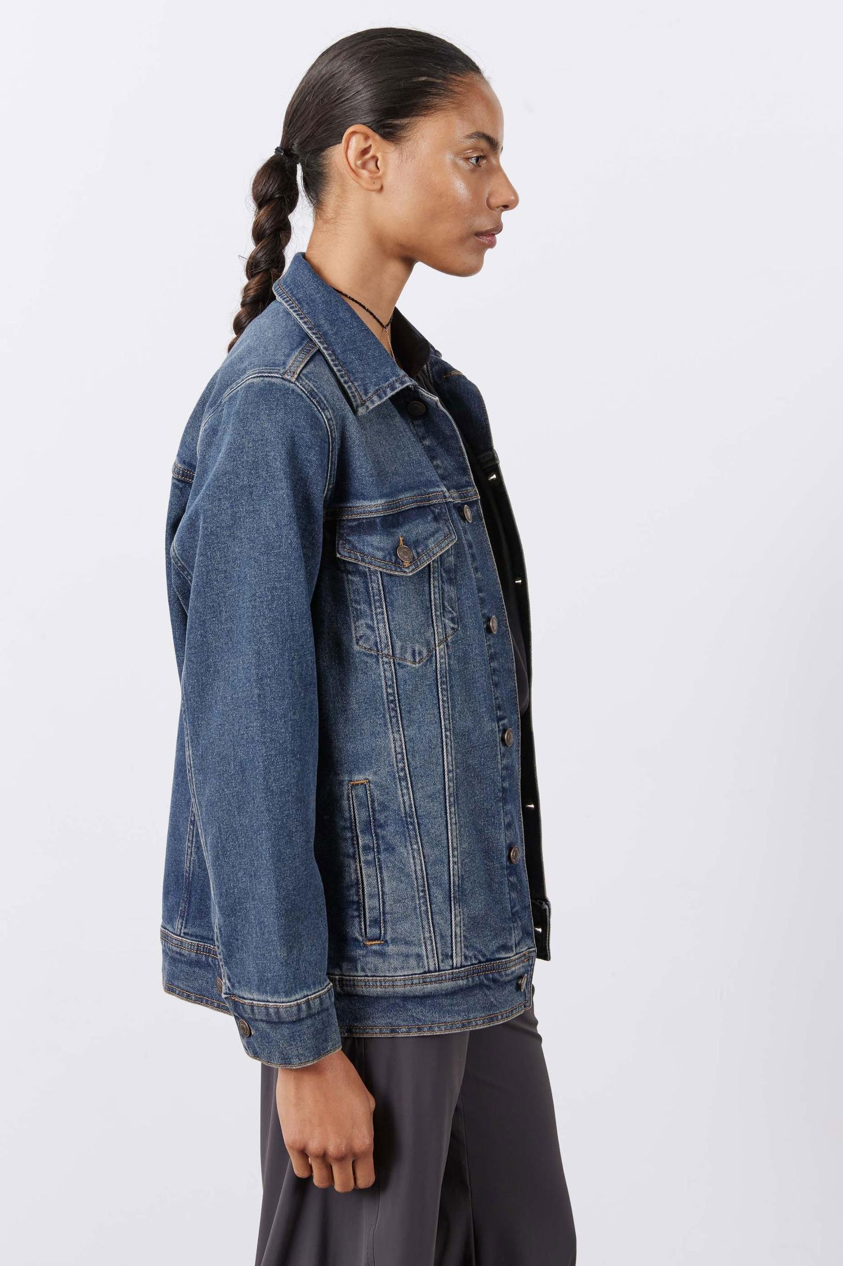 Long Line Denim Jacket Product Image
