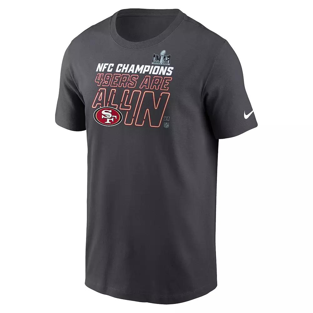 Men's Nike San Francisco 49ers 2023 NFL Conference Champions - Trophy Collection Short Sleeve Tee, Size: 3XL, Anth Product Image