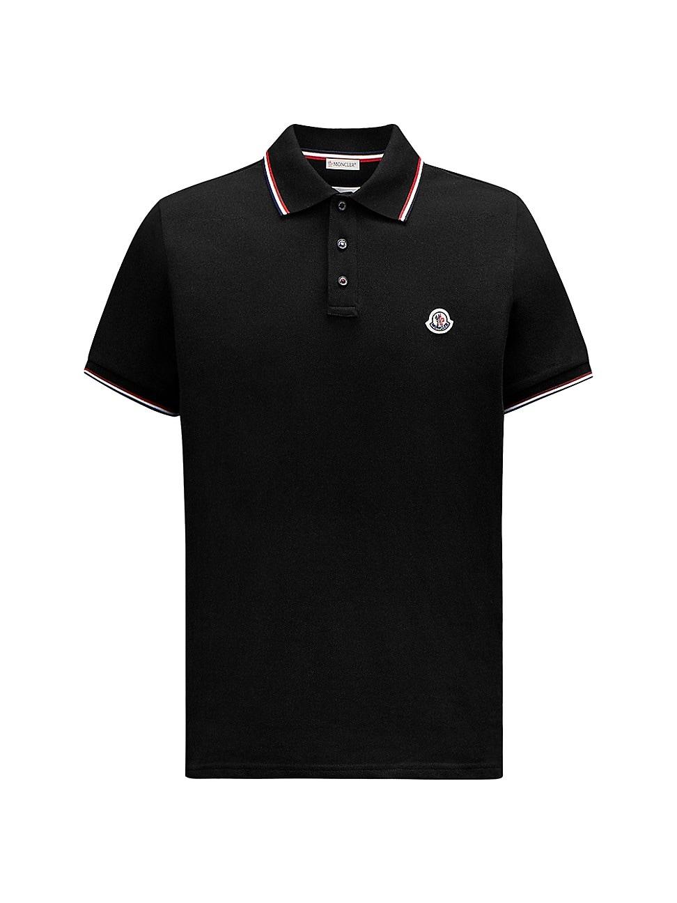 Mens Striped-Trim Polo Shirt Product Image