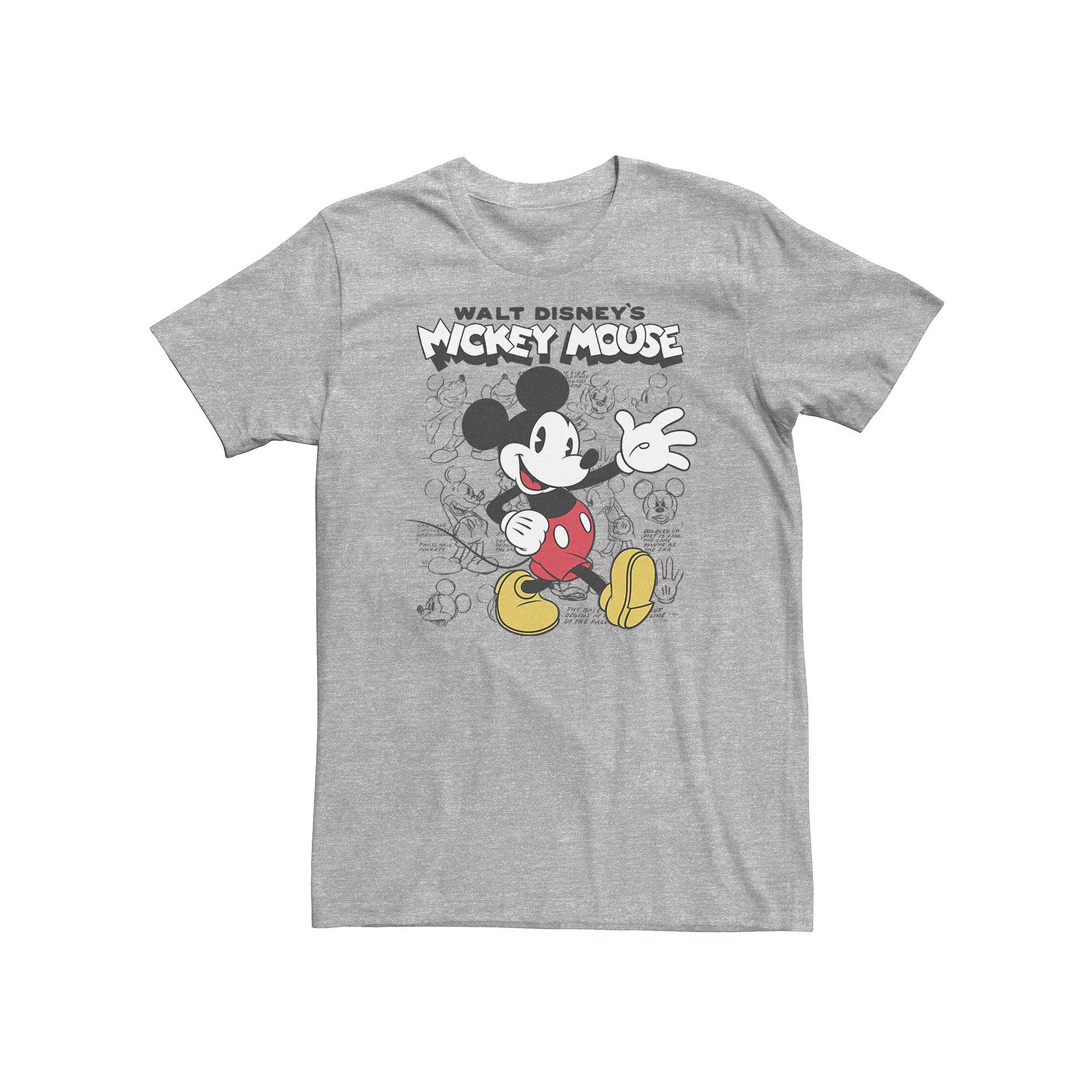 Big & Tall Disney Mickey Mouse Classic Sketch Poster Tee, Men's,  Product Image
